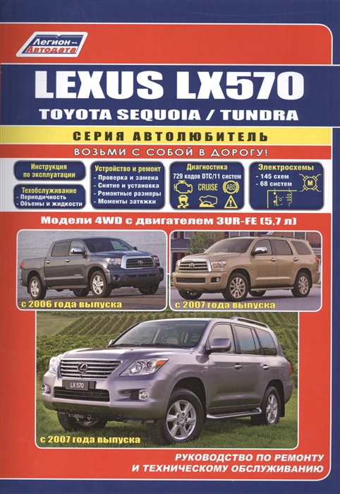 Lexus LX570 Toyota SEQUOIA TUNDRA Модели 4WD с двигателем 3UR-FE 5 7 л Руководство по ремонту и техническому обслуживанию
Lexus LX570 Toyota SEQUOIA TUNDRA Модели 4WD с двигателем 3UR-FE 5 7 л Руководство по ремонту и техническому обслуживанию