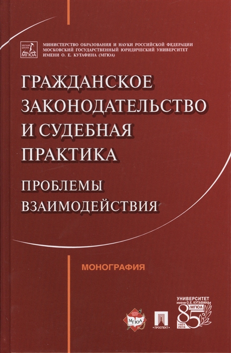 Гражданское законодательство и судебная практика Проблемы взаимодействия Монография
Гражданское законодательство и судебная практика Проблемы взаимодействия Монография
