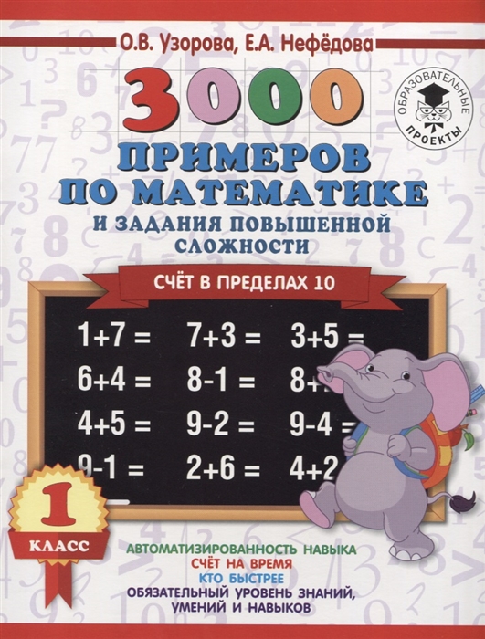 3000 примеров по математике и задания повышенной сложности 1 класс Счет в пределах 10
3000 примеров по математике и задания повышенной сложности 1 класс Счет в пределах 10