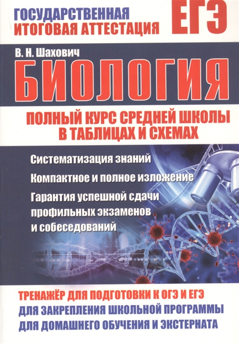ЕГЭ Биология Полный курс средней школы в таблицах и схемах Тренажер для подготовки к ОГЭ и ЕГЭ
ЕГЭ Биология Полный курс средней школы в таблицах и схемах Тренажер для подготовки к ОГЭ и ЕГЭ