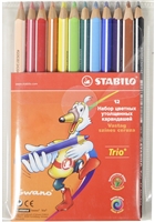 Карандаши цветные "TRIO", 12 цв., STABILO Карандаши цветные "TRIO", 12 цв., STABILO