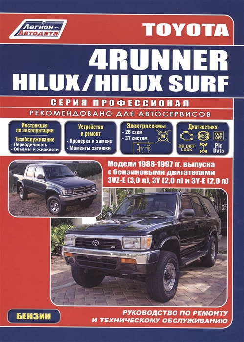 

Toyota 4Runner Hilux Surf c 1988-1997гг с бенз двиг