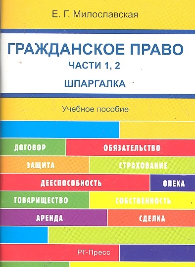 

Гражданское право ч 1 2 Шпаргалка