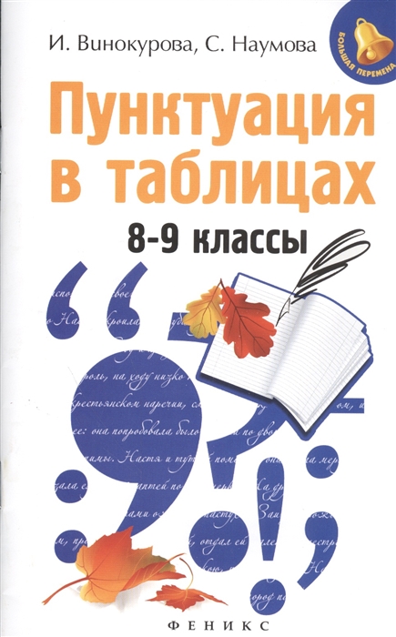 

Пунктуация в таблицах 8-9 классы