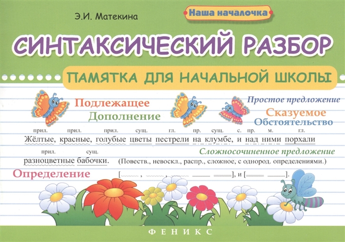 

Синтаксический разбор Памятка для начальной школы