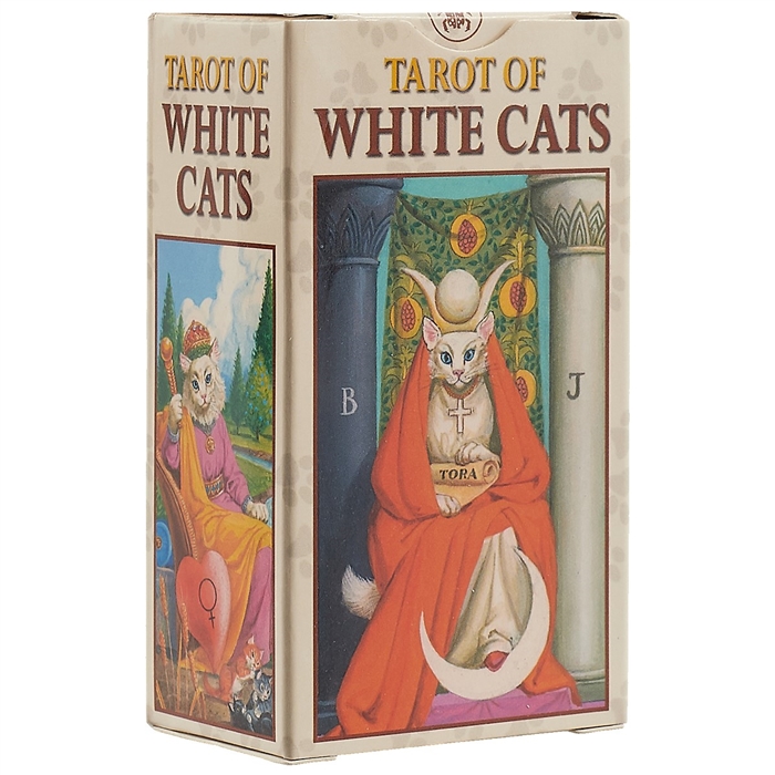 

Мини Таро Белых Кошек Mini Tarot White Cats на 5 языках английский итальянский испанский французский немецкий