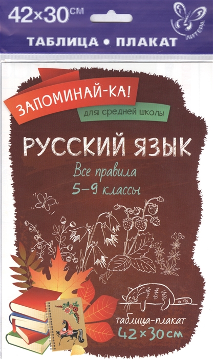 

Русский язык Все правила 5-9 классы Таблица-плакат