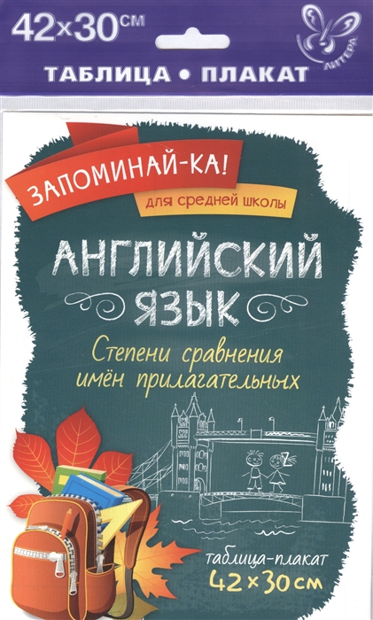 

Английский язык Степени сравнения имен прилагательных Таблица-плакат