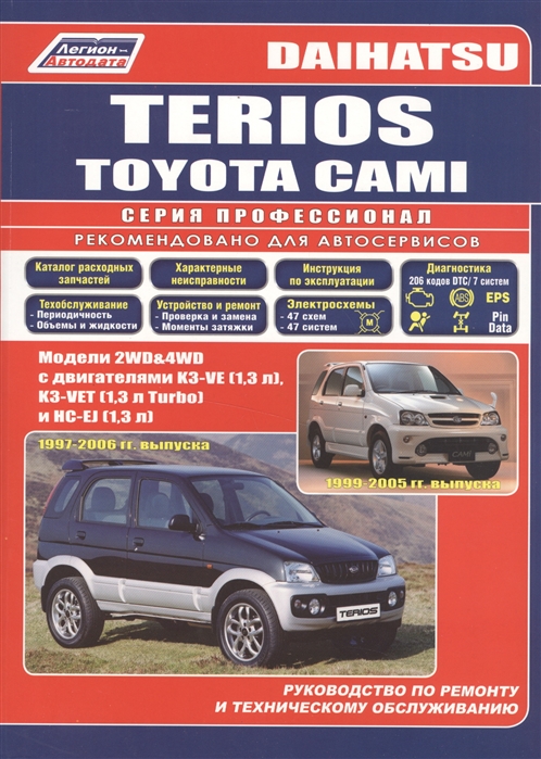 

Daihatsu TERIOS Toyota CAMI Модели 2WD 4WD с двигателями К3-VE 1 3 л К3-VET 1 3 Turbo и HC-EJ 1 3 л Руководство по ремонту и техническому обслуживанию