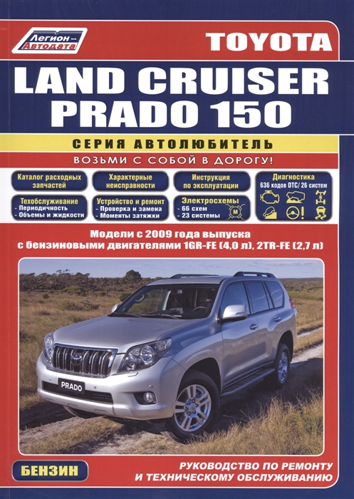 

Toyota Land Cruiser Prado 150 Модели с 2009 года выпуска с бензиновыми двигателями 1GR-FE 4 0 л 2TR-FE 2 7 л Руководство по ремонту и техническому обслуживанию