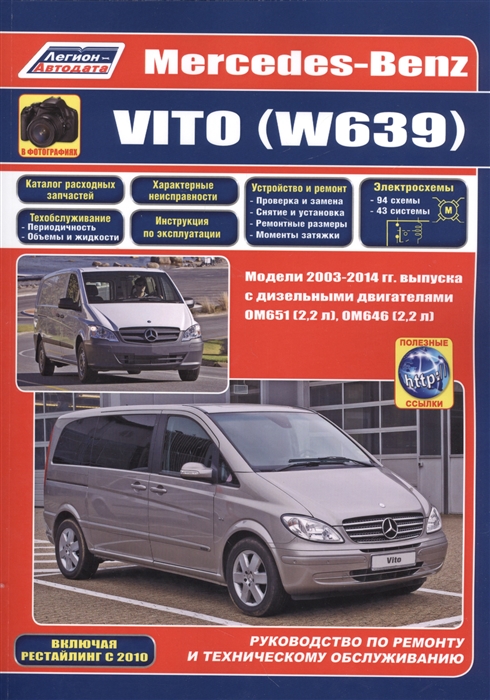 

Mercedes-Benz Vito W639 в фотографиях Модели 2003-2014 гг Руководство по ремонту и техническому обслуживанию