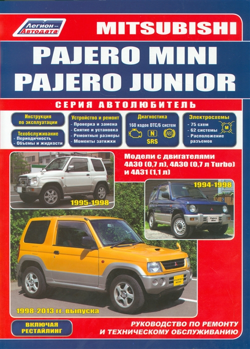 

Mitsubishi Pajero Mini Pajero Junior Модели с двигателями 4А30 0 7 л 4А30 0 7 л Turbo 4A31 1 1 л Руководство по ремонту и техническому обслуживанию