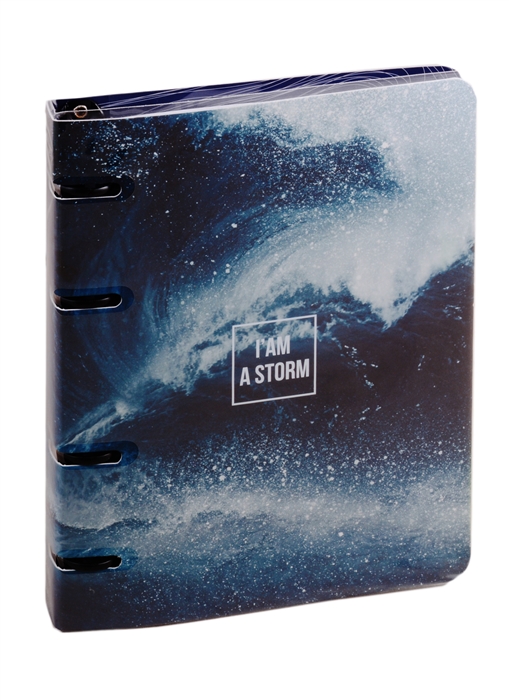 Тетрадь 120л кл. "Storm" на кольцах, смен.блок, мел.картон, микротекстур, ламин. «Читай-город»