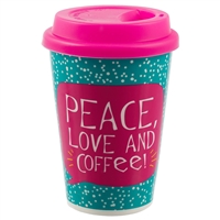 Стакан керамический «Peace, love and coffee», 350 мл Стакан керамический «Peace, love and coffee», 350 мл