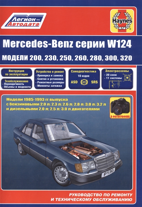 

Mercedes-Benz серии W124 модели 200 230 260 280 300 320 с бензиновыми и дизельными двигателями 1985-1993 гг выпуска Руководство по ремонту и техническому обслуживанию