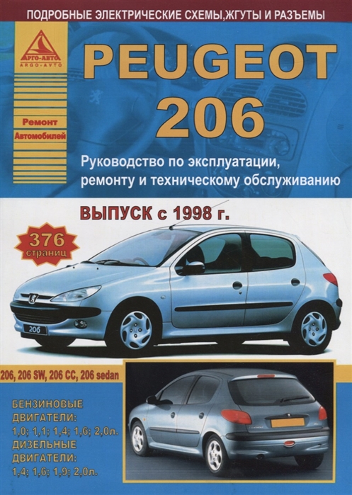 

Peugeot 206 Выпуск 1998-2012 с бензиновыми и дизельными двигателями Эксплуатация Ремонт ТО