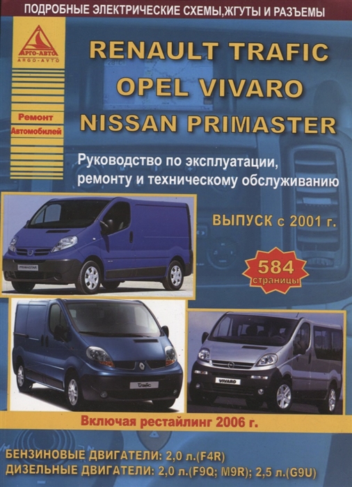 

Renault Trafic Nissan Primastar Opel Vivaro Выпуск c 2001 рестайлинг с 2006 с бензиновым и дизельными двигателями Эксплуатация Ремонт ТО