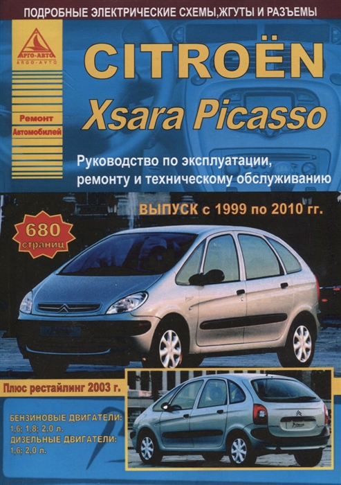 

Citroen Xsara Picasso Выпуск 1999-2010 с бензиновыми и дизельными двигателями Ремонт Эксплуатация ТО