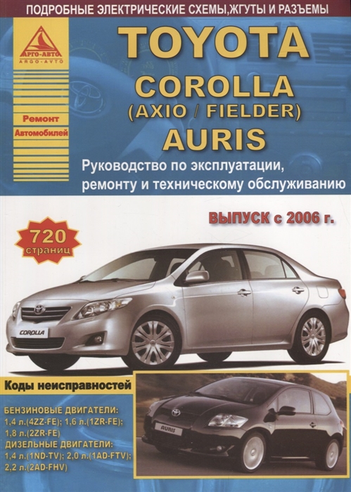 

Toyota Corolla Auris Выпуск с 2006 с бензиновыми и дизельными двигателями Руководсво по ремонту ТО