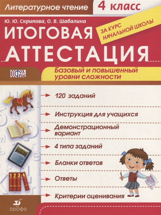 

Литературное чтение 4 класс Итоговая аттестация Базовый и повышенный уровни сложности