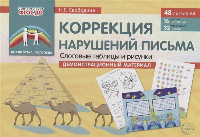 

Коррекция нарушений письма Слоговые таблицы и рисунки Демонстрационный материал