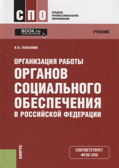 

Организация работы органов социального обеспечения в Российской Федерации Учебник