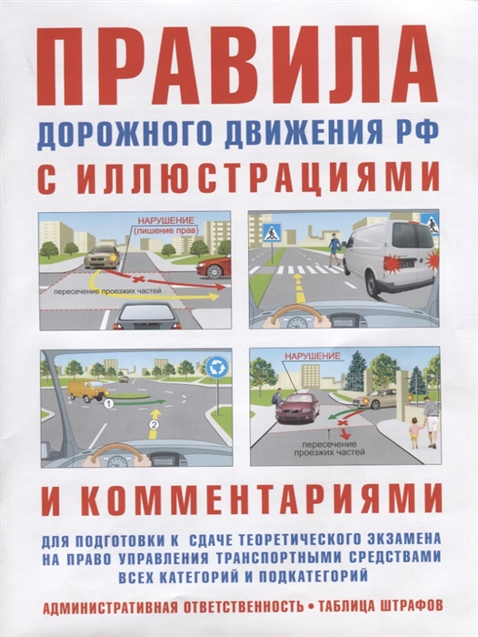 Правила дорожного движения с иллюстрациями и комментариями. Административная ответственность. Таблица штрафов