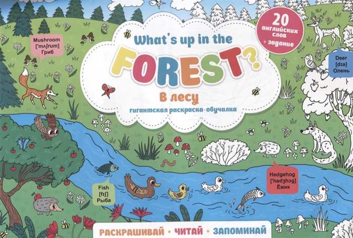

What s up in the forest В лесу Гигантская раскраска-обучалка 20 английских слов задание Раскрашивай Читай Запоминай