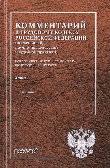 

Комментарий к Трудовому кодексу Российской Федерации постатейный научно-практический и судебной практики В 2-х книгах Книга 1
