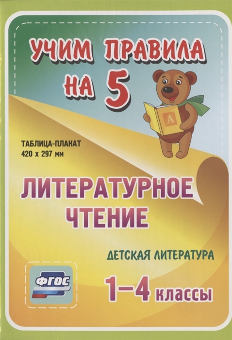 Литературное чтение Детская литература 1-4 классы Таблица-плакат