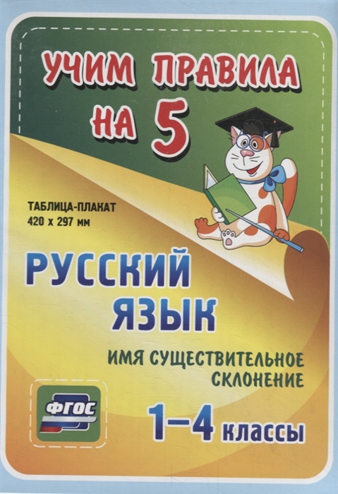 

Русский язык Имя существительное Склонение 1-4 классы Таблица-плакат