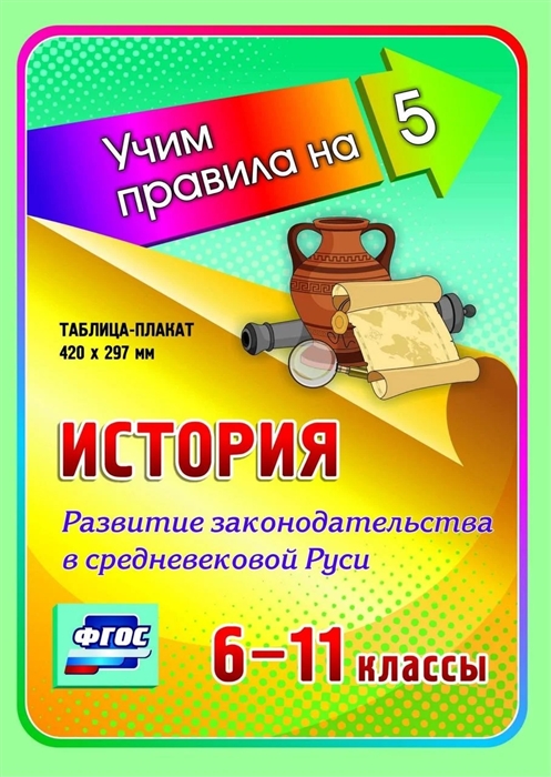 История Развитие законодательства в Средневековой Руси 6-11 классы Таблица-плакат