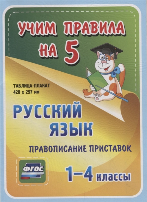 Русский язык Правописание приставок 1-4 классы Таблица-плакат