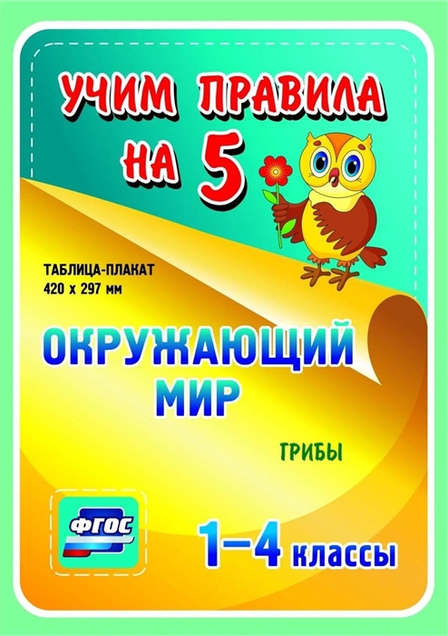 Окружающий мир Грибы 1-4 классы Таблица-плакат