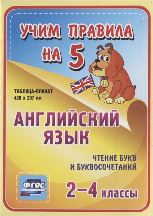 Английский язык Чтение букв и буквосочетаний 2-4 классы Таблица-плакат