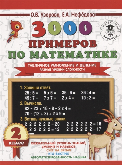 

3000 примеров по математике Табличное умножение и деление Разные уровни сложности 2 класс