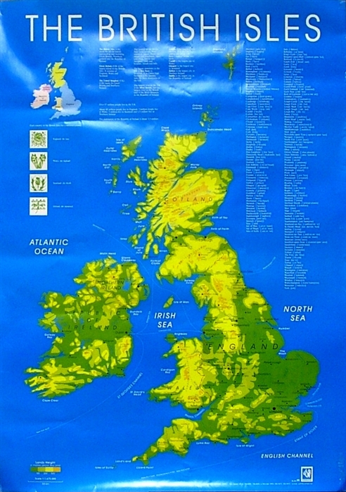 

Карта The British Isles Британские Острова Масштаб 1 1 675 000