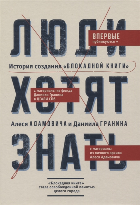 

Люди хотят знать История создания Блокадной книги Алеся Адамовича и Даниила Гранина