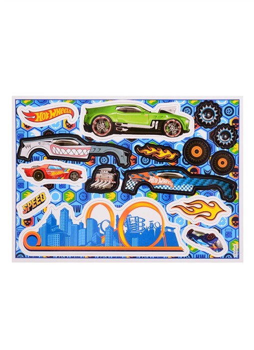 

Раскраска с магнитным конструктором Hot Wheels Вперед к победе