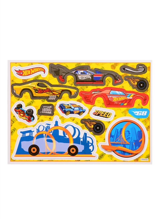 

Раскраска с магнитным конструктором Hot Wheels Крутые гонки
