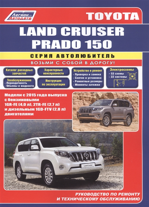 Toyota Land Cruiser Prado 150 c 2015 бенз 1GR-FE 4 0 2TR-FE 2 7 и диз 1GD-FTV 2 8