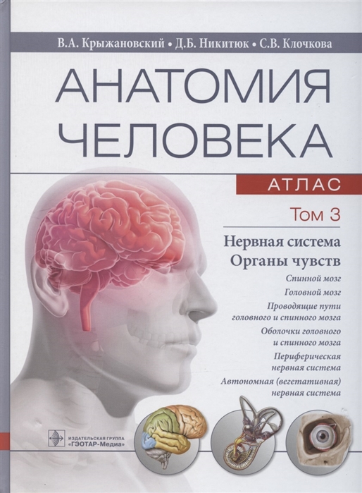Анатомия человека Атлас учебное пособие В 3-х томах Том 3 Нервная система Органы чувств