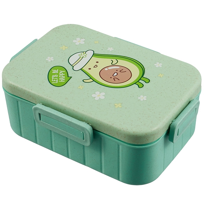 Ланч-бокс Авокадо Let's be happy (пластик) (1000 мл) (21х14)