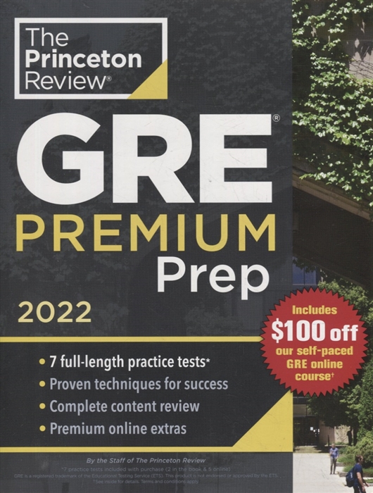 

Princeton Review GRE Premium Prep 2022 7 Practice Tests Review and Techniques Online Tools