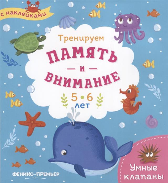 Тренируем память и внимание. 5-6 лет. Книжка с наклейками